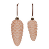 Pine Cone Ornament (Set of 6) 5.5"H, 7"H Glass