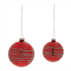 Ball Ornament (Set of 6) 3"D, 4"D Glass