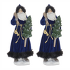 Hooded Santa with Frosted Pine Tree (Set of 2)