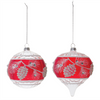 Ornament (Set of 6) 4"D, 5"H Glass