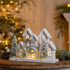 LED Flocked Holiday Village Display 12.5"L