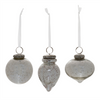 Grey Mercury Glass Ornament (Set of 6)