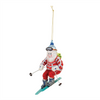 Santa on Skis Ornament (Set of 6) 4.75”H Glass