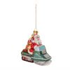 Santa on Snowmobile Ornament (Set of 6) 5”H Glass
