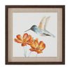 Framed Hummingbird Print (Set of 2) 12”SQ MDF/Canvas/Plastic