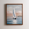 Framed Sailboat Print 19"L x 23.5"H Wood/Canvas