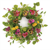 Pansy Candle Ring 20"D Polyester  (Fits a 6" Candle)