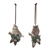 Cardinal and Owl Ornament (Set of 12) 4”H Resin