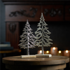 Tree (Set of 2) 10.5"H, 12.5"H Aluminum/Wood
