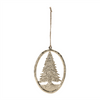 Oval Tree Ornament (Set of 12) 6”H Aluminum