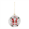 Santa/Snow Angel Ball Ornament (Set of 6) 4”D Glass