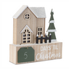 LED House and Tree Christmas Countdown 12"L x 11.5"H MDF/Tin 2 AA Batteries Not Included