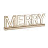 LED Joy and Merry (Set of 2) 13.5"L x 6.5"H, 24"L x 6.5"H MDF 2 AA Batteries Not Included/USB Cord I