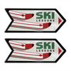Ski Lessons Sign (Set of 2) 13"L x 5.5"H Metal