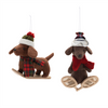 Winter Sport Dog Ornament (Set of 6) 6.5"H, 9"H Polyester