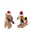 Winter Sport Dog Ornament (Set of 6) 7”H Polyester
