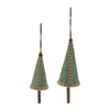 Tree Ornament (Set of 4) 6.5"H, 9"H Plastic/Bamboo/Wood