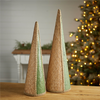 Tree Form (Set of 2) 18"H, 22"H Iron/Bamboo/Fabric