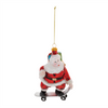 Santa on Skateboard Ornament (Set of 6) 5.5”H Glass