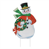 LED Snowman 15.5"L x 24"H Iron 3 AA Batteries Not Included