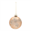 Champagne Floral Glass Ball Ornaments – Set of 12