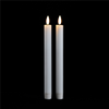 FIA Wick Taper Candle (Set of 2) WHITE 9.5”H Wax/Plastic 2 AAA Batteries Not Included