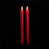 FIA Wick Taper Candle (Set of 2) RED 11”H Wax/Plastic 2 AAA Batteries Not Included