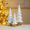 Carved Winter Christmas Tree (Set of 3)