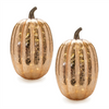LED Pumpkin (Set of 2) 9.5"D x 16.5"H Glass 3 AA Batteries Not Included