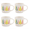 Mug w/Tree Pattern (Set of 4) 3.75”H Ceramic