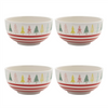 Bowl w/Tree Pattern (Set of 4) 6"D x 3.25"H Ceramic