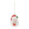 Santa w/Cocoa Ornament (Set of 6) 5”H Glass