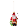 Santa Fishing Ornament (Set of 6) 4.75"H Glass