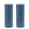 FIA Wick Candle BLUE (Set of 2) 3"D x 8"H Wax/Plastic 2 C Batteries Not Included