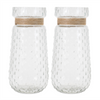 Vase (Set of 2) 5"D x 10"H Glass/Jute