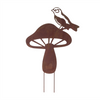 Bird & Mushroom Stake (Set of 2) 19"H, 19.5"H Iron