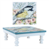 Bird and Floral Pedestal (Set of 2) 8"SQ x 3.75"H, 11.75"SQ x 4.5"H Wood/MDF