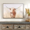 Framed Long Horn Cattle 28"L x 20"H Plastic/Wood