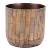 Planter (Set of 2) 5"D x 5"H, 6"D x 6"H Wood/Iron