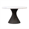 Pedestal Tray (Set of 2) 8"D x 6"H Marble/Wood