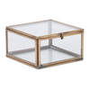 Box (Set of 2) 3"L x 1.75"H, 4"L x 2.5"H Glass/Brass