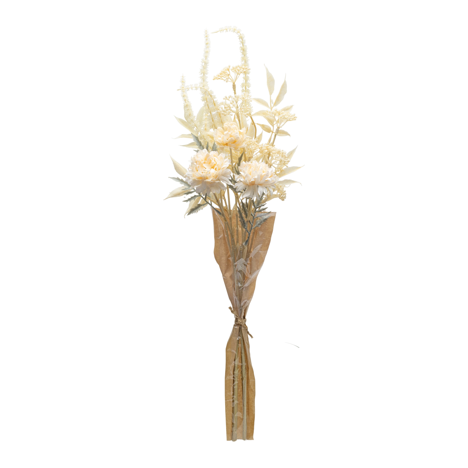 Bleached Zinnia Bouquet (Set of 2) 29.5”H Plastic
