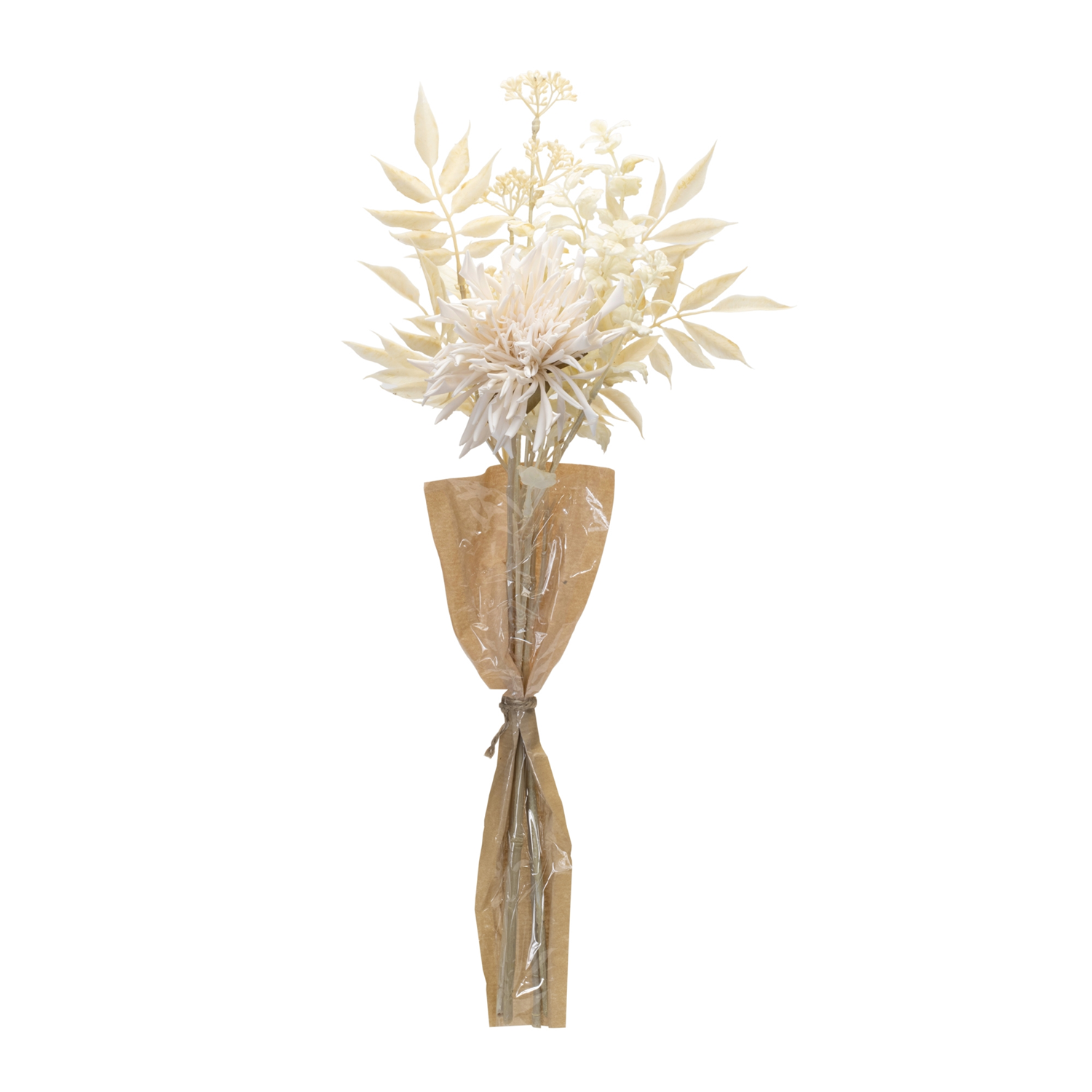 Bleached Chrysanthemum Bouquet (Set of 2) 27”H Plastic