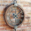 Open Face Industrial Wall Clock w/Hook Accent 22"D