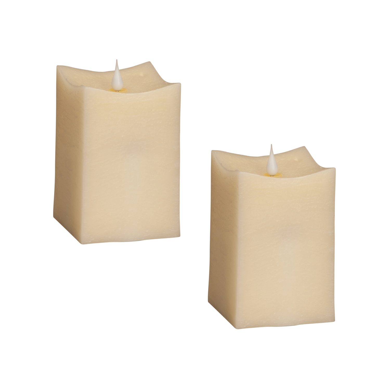 Simplux Squared Candle w/Moving Flame (Set of 2) 3.5"SQ x 5"H W/RMT