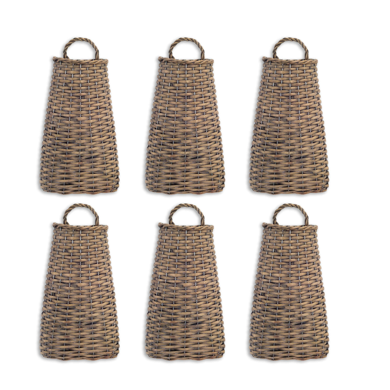 Wall Basket (Set of 6) 14"H Willow