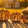 Pumpkin Cut-Out (Set of 6) 5.5"-9.5"H Wood