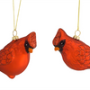 Cardinal Ornament (Set of 12) 4"H Glass