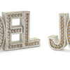 Beaded Wood Design Noel and Joy Sentiment (Set of 2)