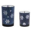 Frosted Votive Candle Holder with Snowflake Design (Set of 2)